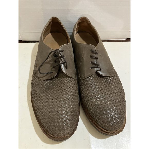 Clarks GRIMBSY Men's size 13 M brown Leather Basket Weave Casual Shoes - Picture 2 of 8